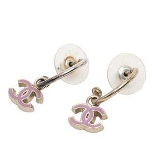 Chanel Cc Logo Earrings Silver-Tone #249984C65B